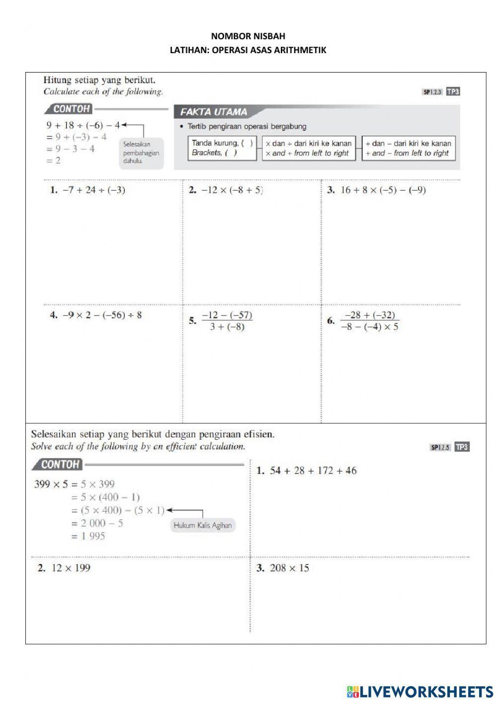 Tingkatan 1: bab 1 asas arithmetik