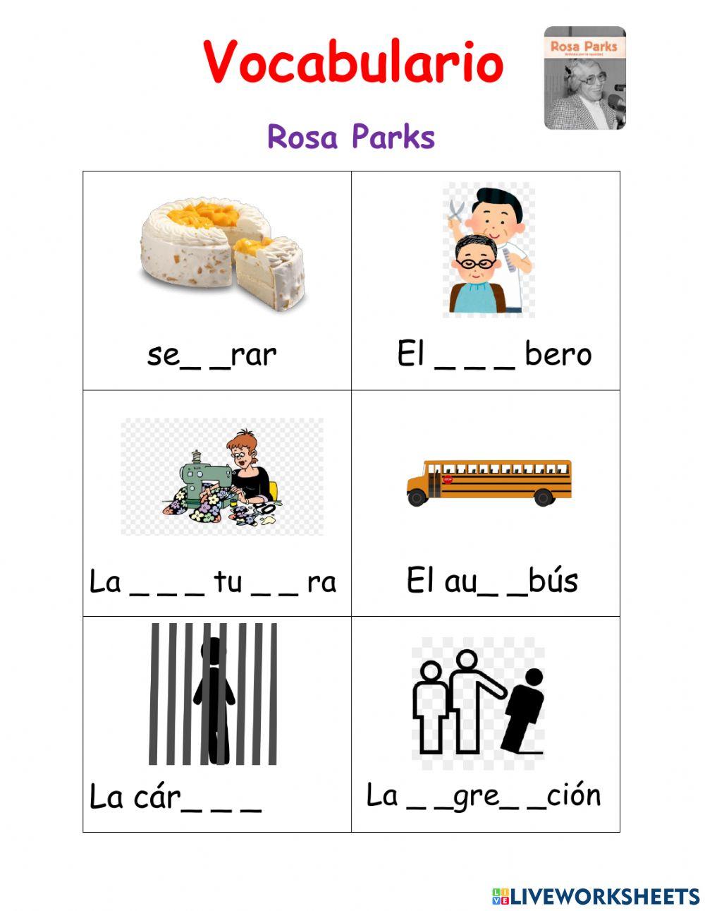 Vocabulario Rosa Parks