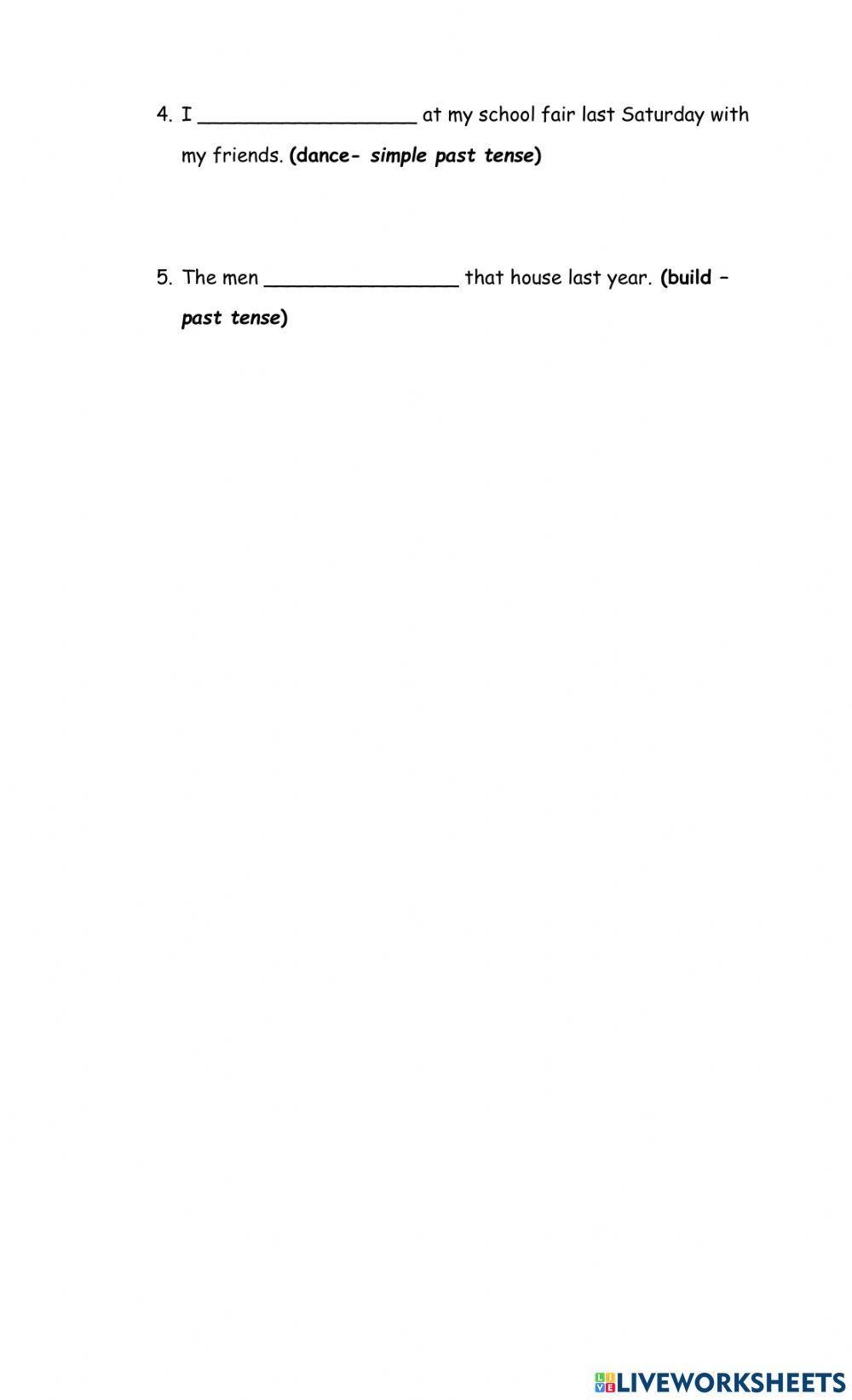 Verb Tenses- Present, Past & Future