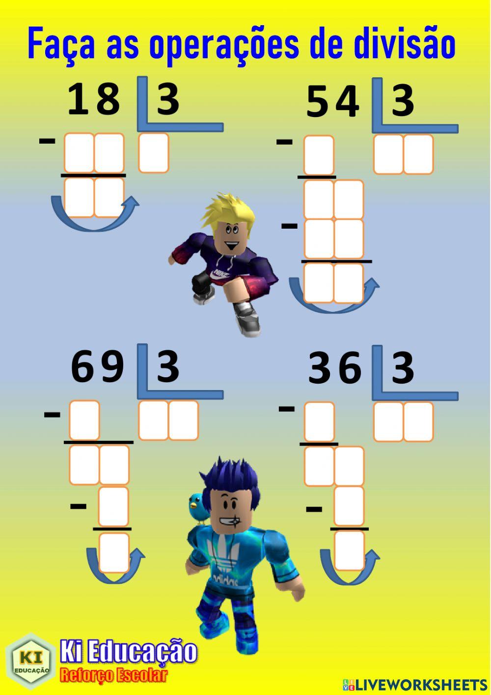 Divisão um dígito 3