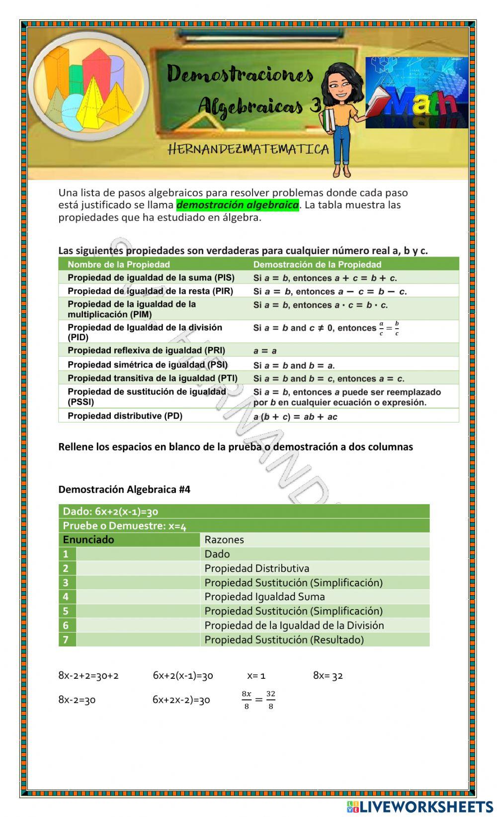 Demostraciones Algebraicas 3