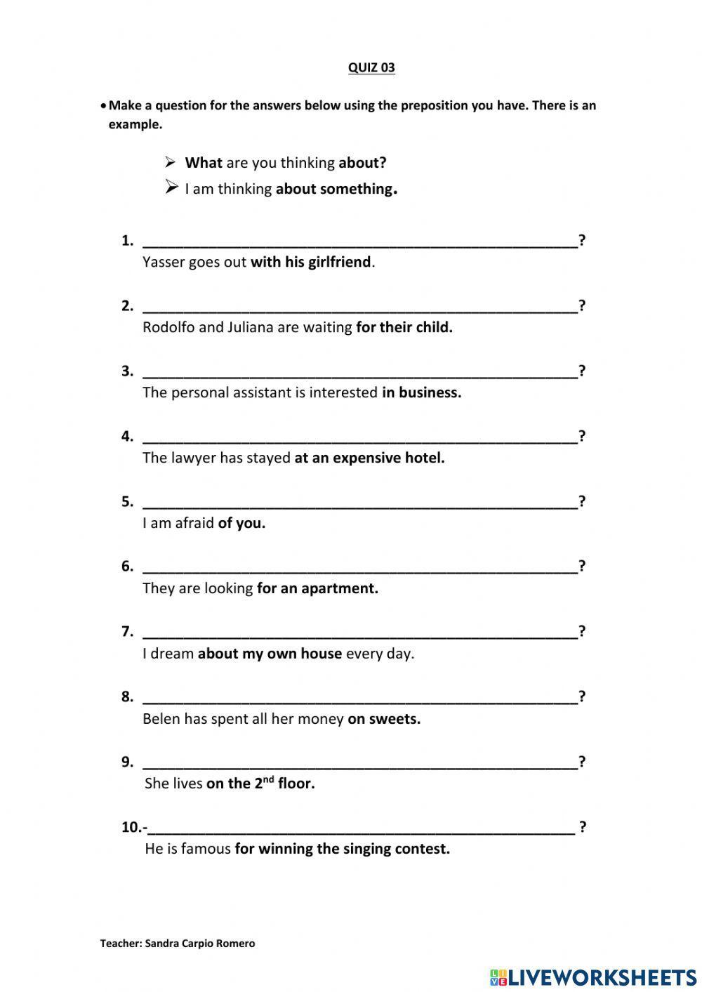 Questions with prepositions