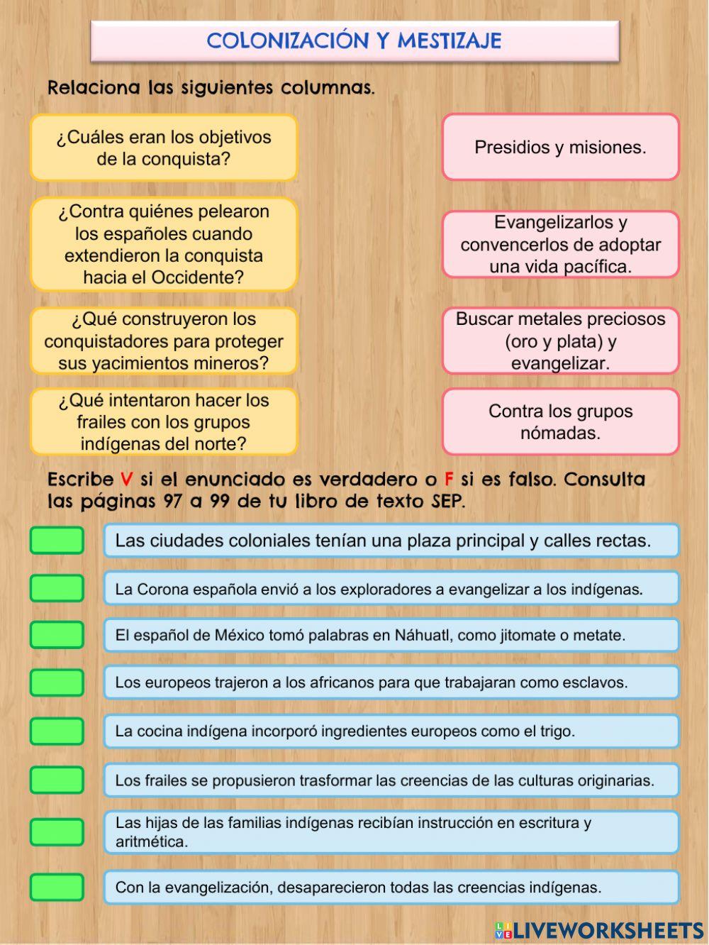 COLONIZACIÓN Y MESTIZAJE