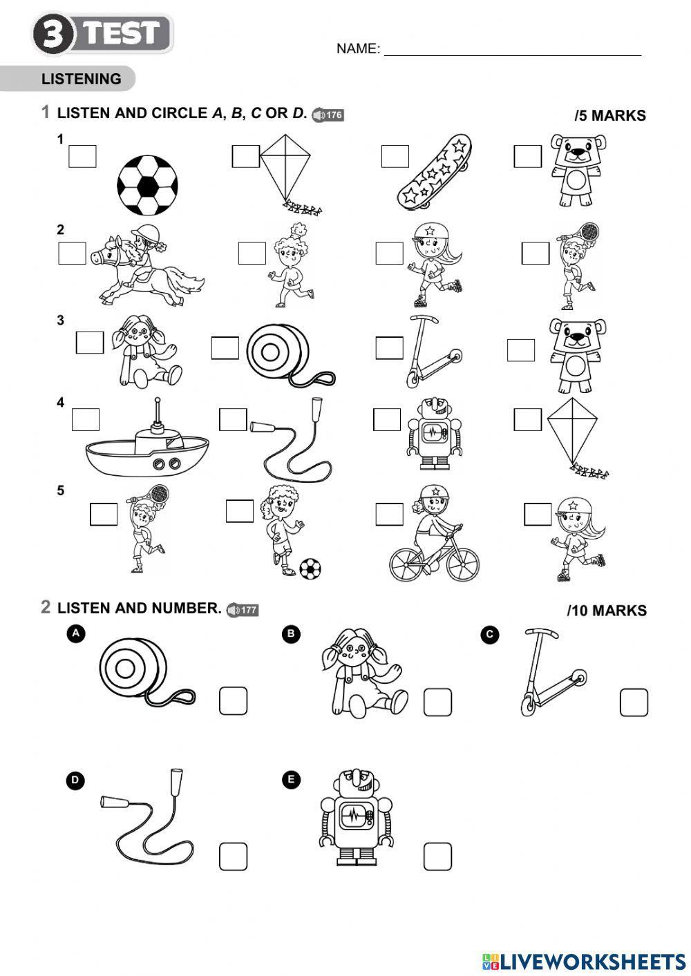 Bright Ideas 1 Unit 3 Test