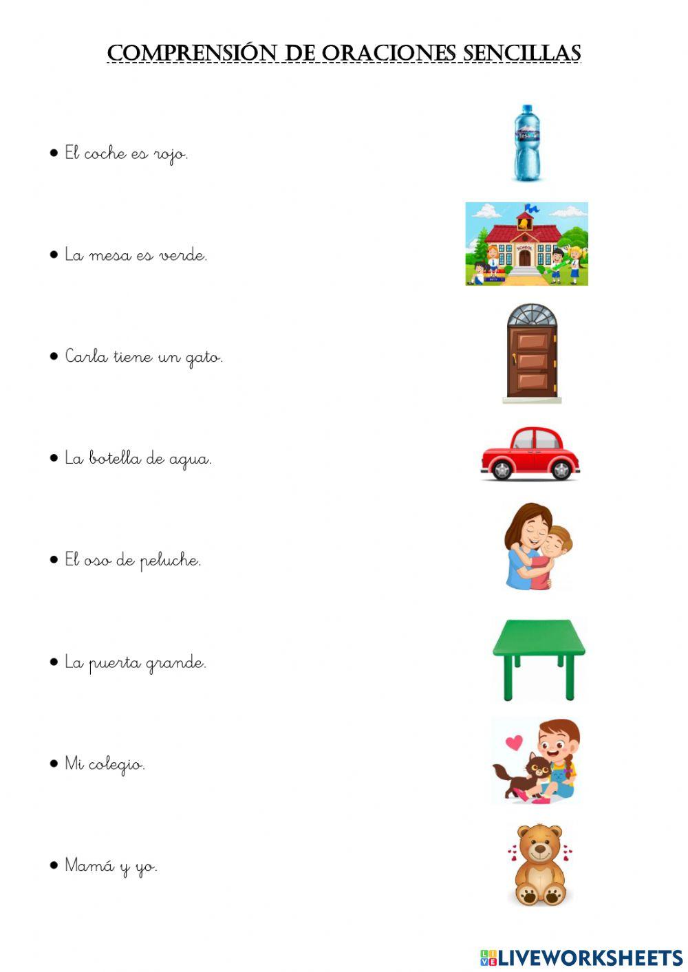 Lectura de oraciones sencillas