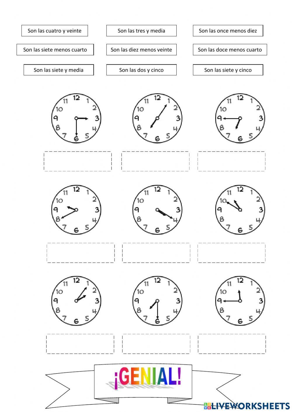 Practicamos las horas