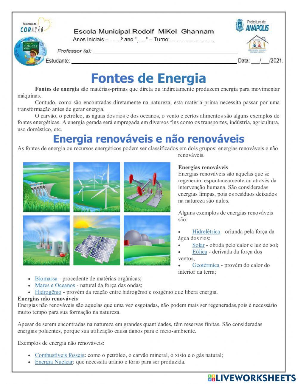 Fontes de energia