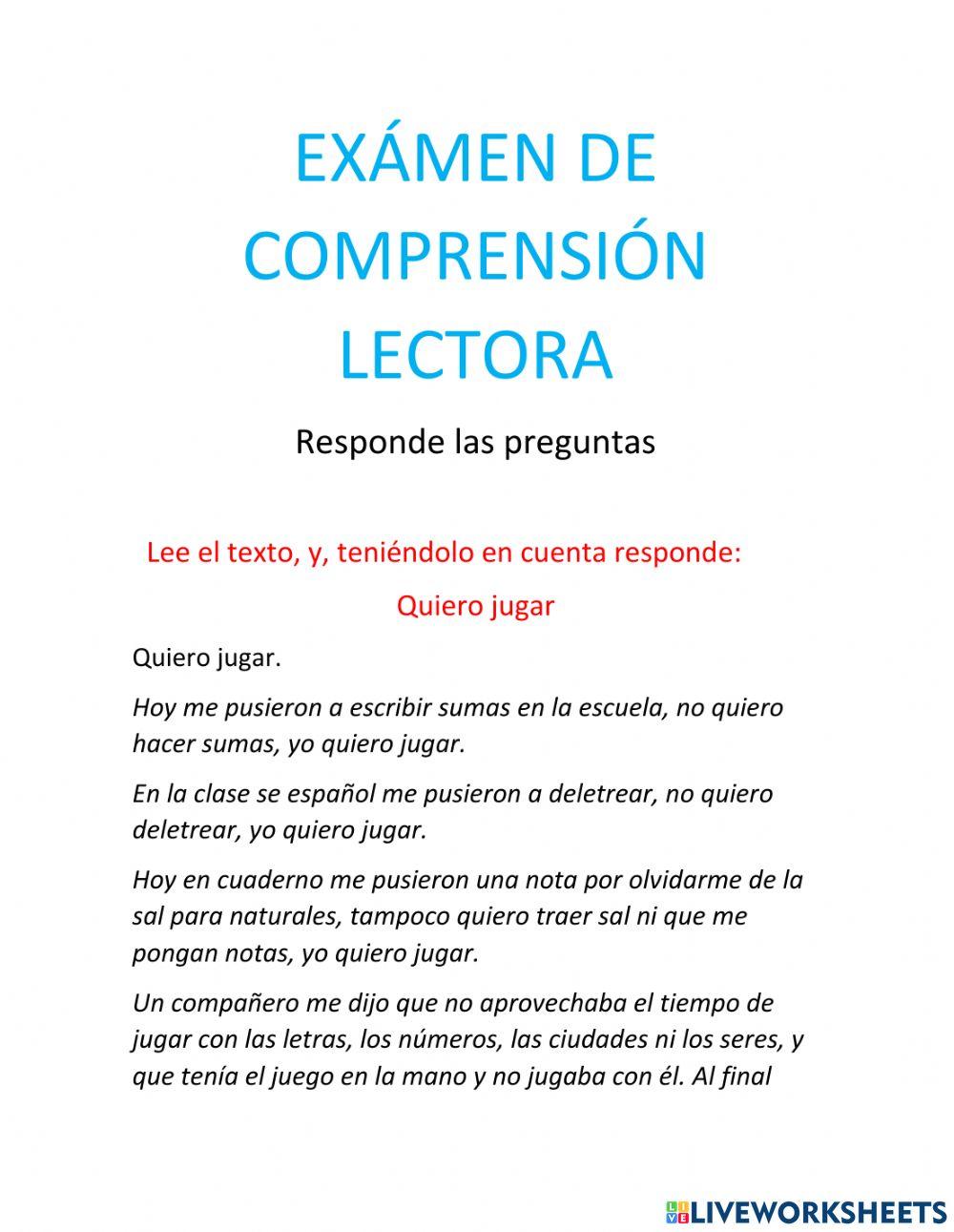 Exámen de la narración