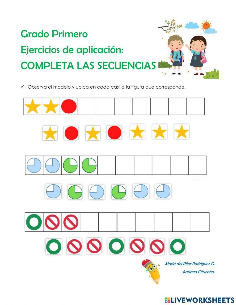 Ejercicios de aplicación secuencias.