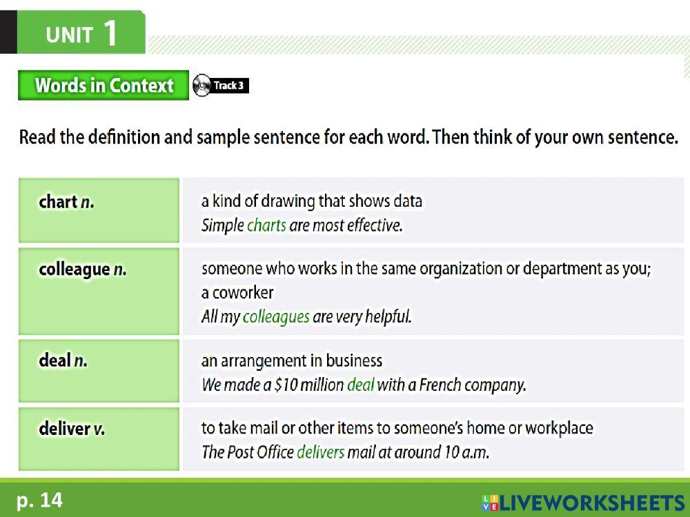 UNIT 1. AT THE OFFICE. worksheet | Live Worksheets