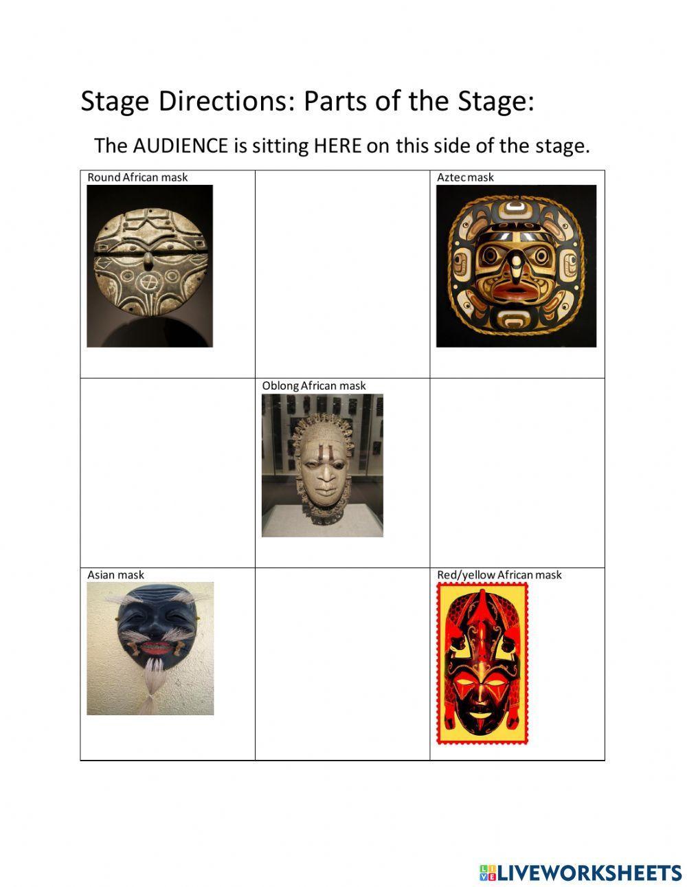 Stage directions worksheet Stage directions worksheet