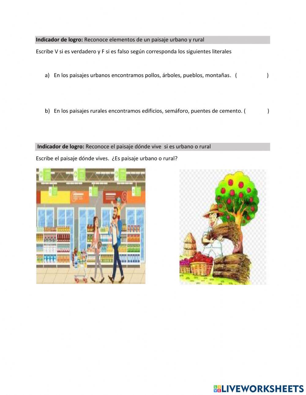 Paisajes urbanos y rurales