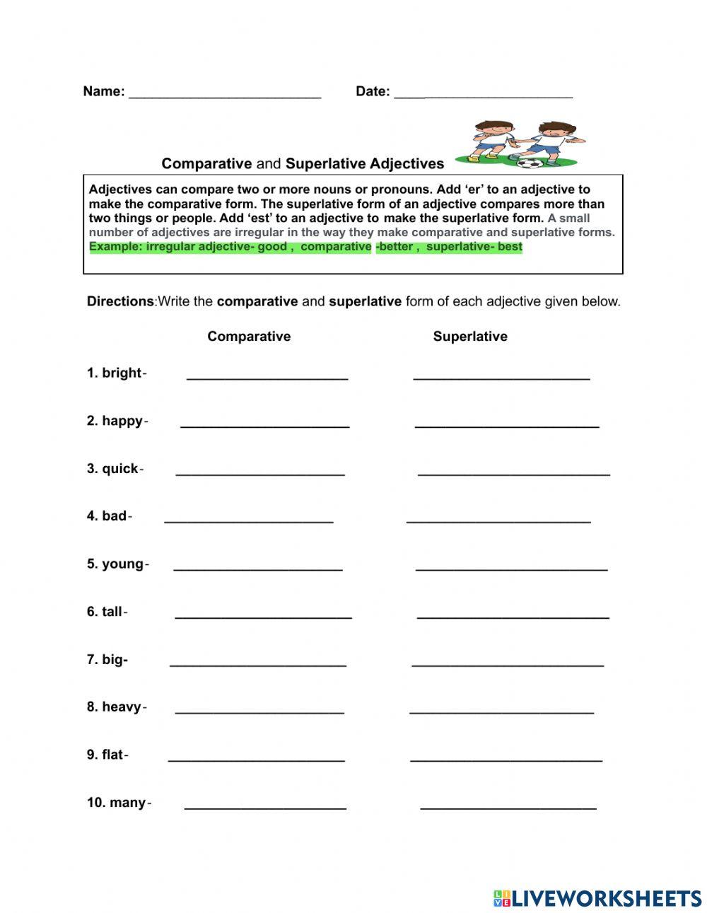 Comparative and Superlative Adjectives
