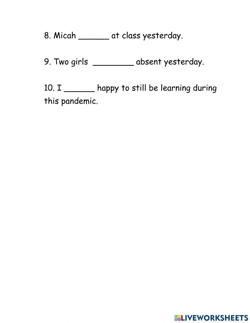 Is, are, was, were, am