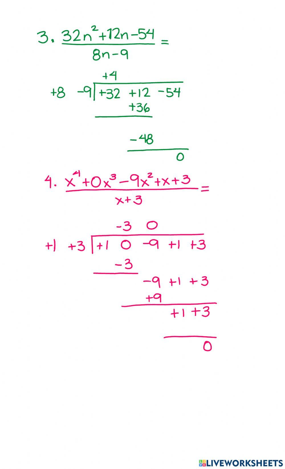División de polinomios
