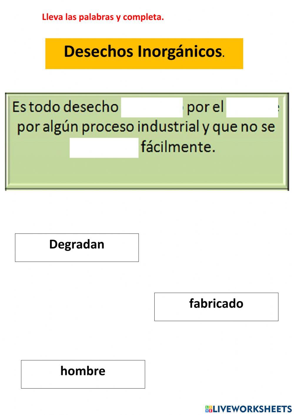 Desechos org-anicos inorgánicos