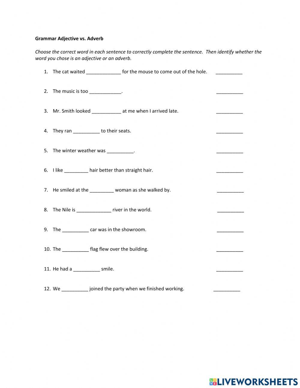 Grammar Adjective vs. Adverb