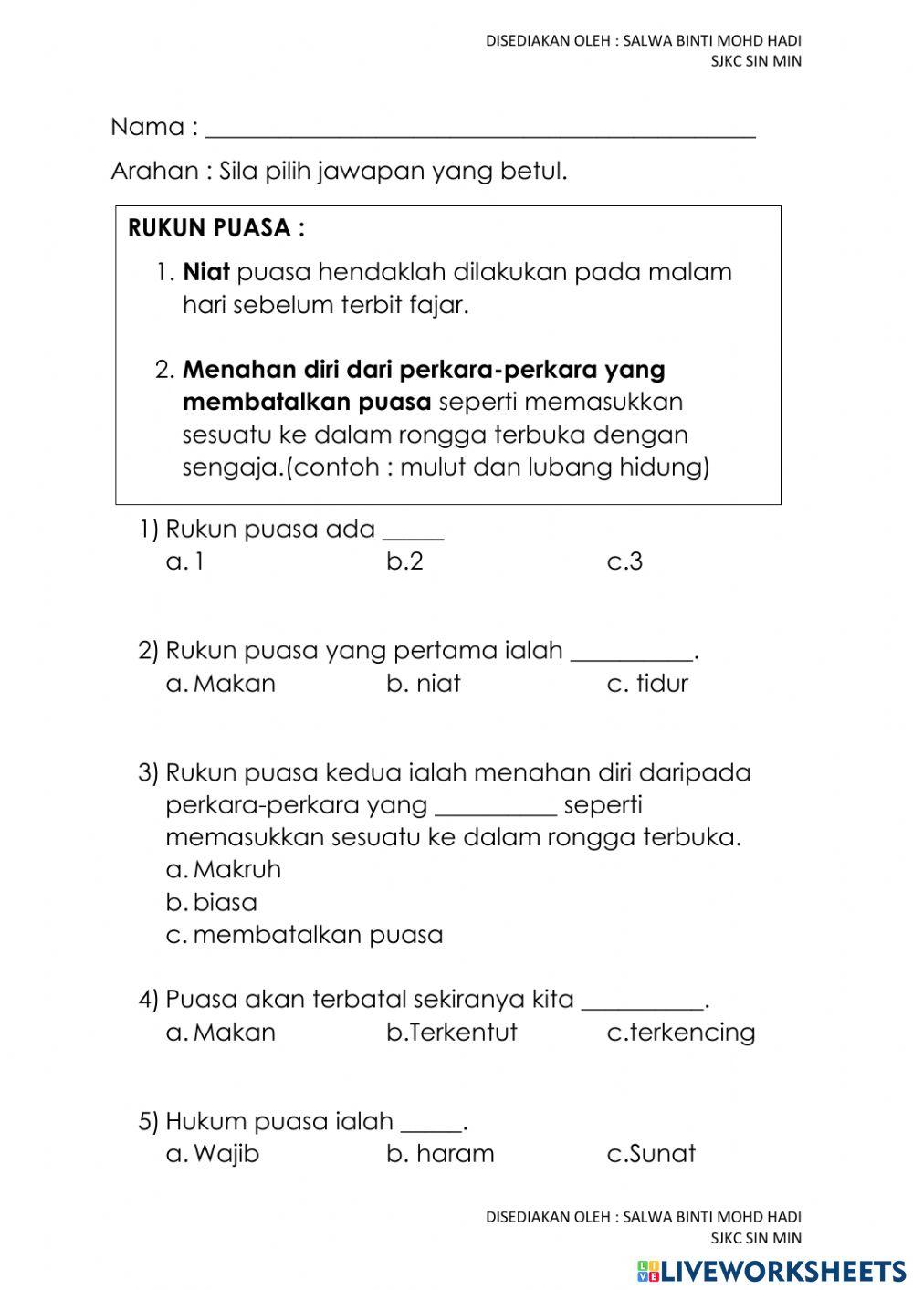 Ibadah puasa bulan ramadan