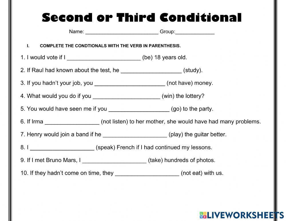 Second & Third Conditionals