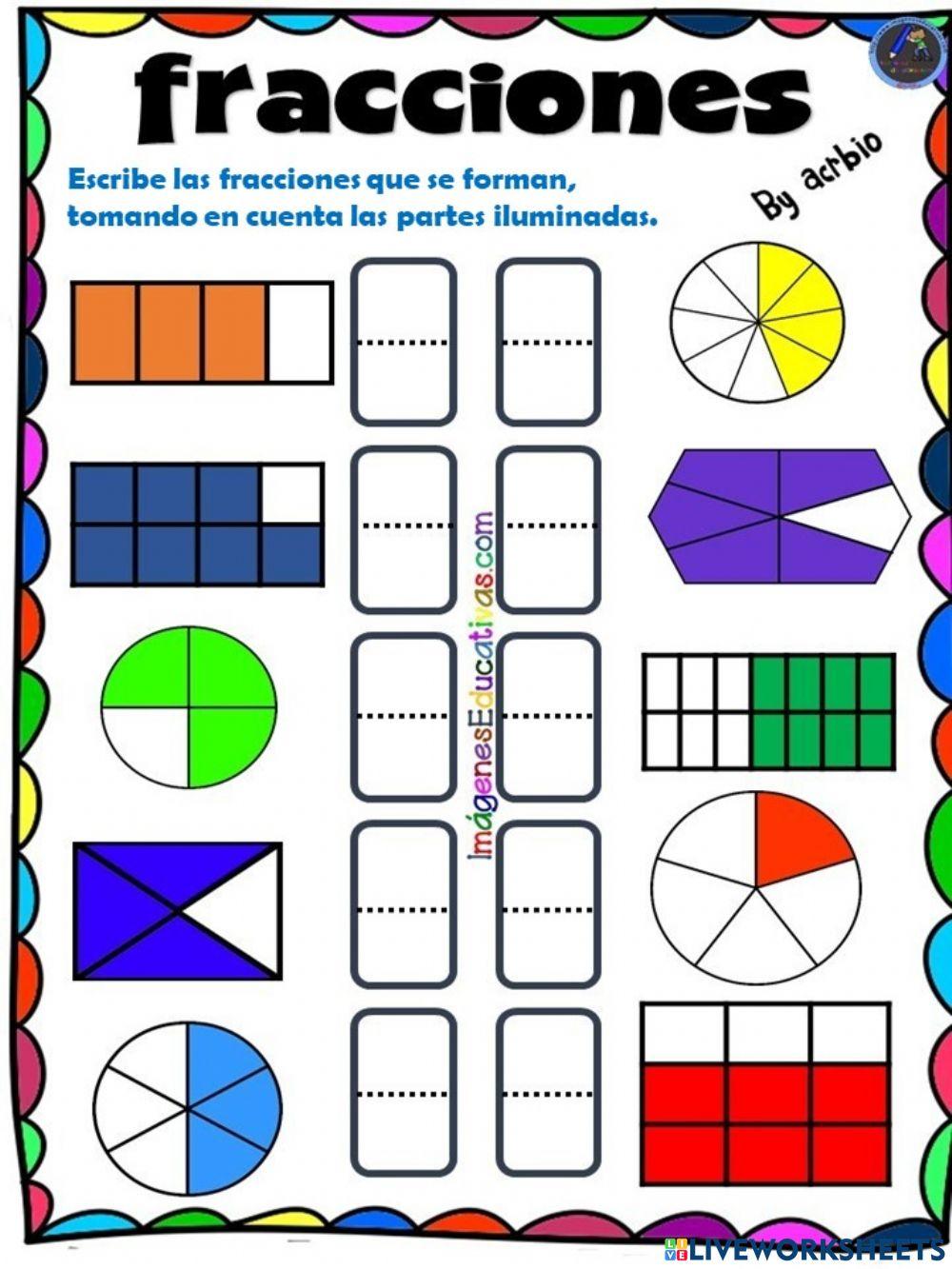 Escribe las fracciones