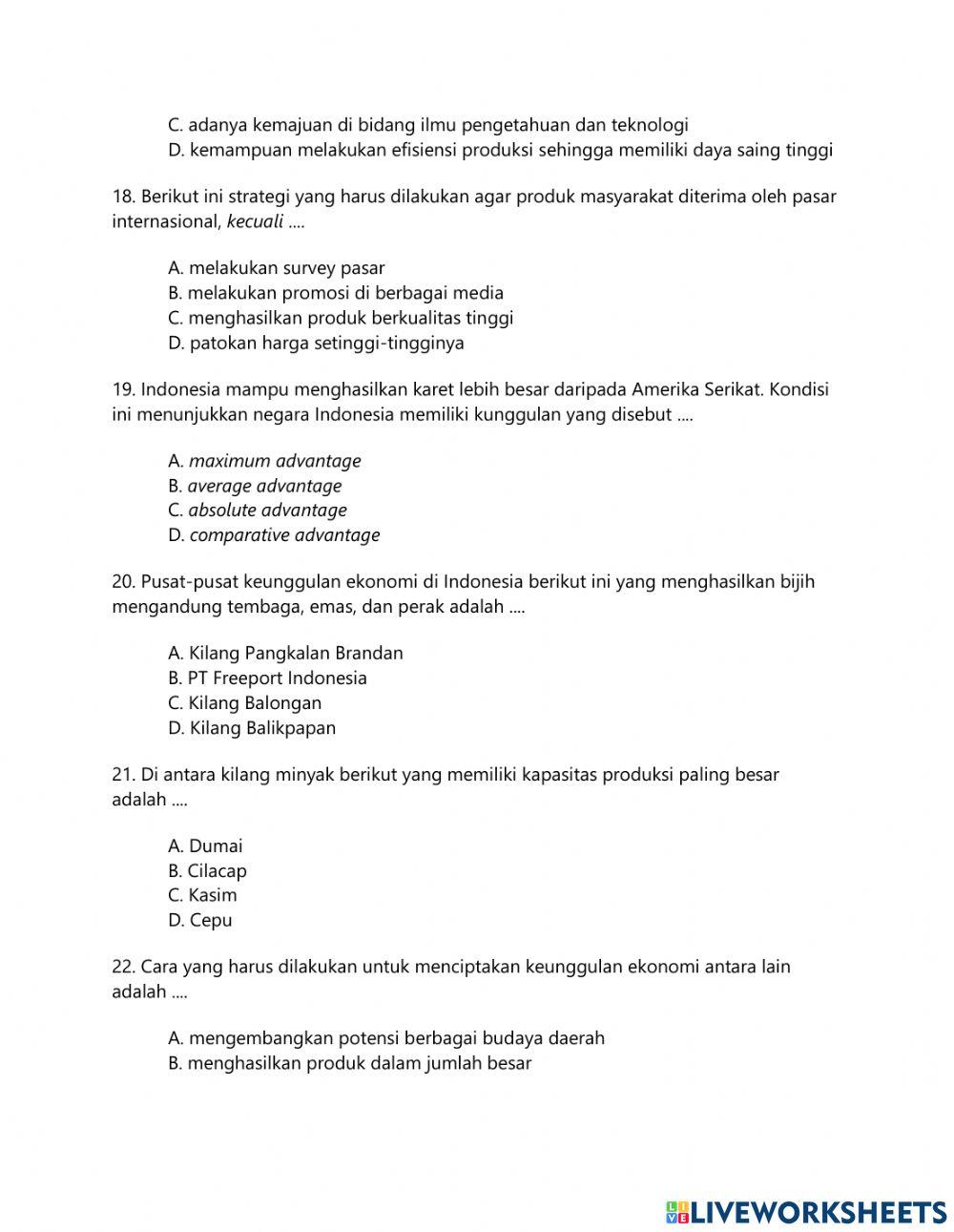 Penilaian Harian IPS Bab 3 Kelas IX