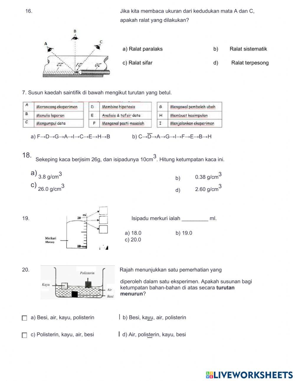 1.5 - 1.7  kssm sains t1