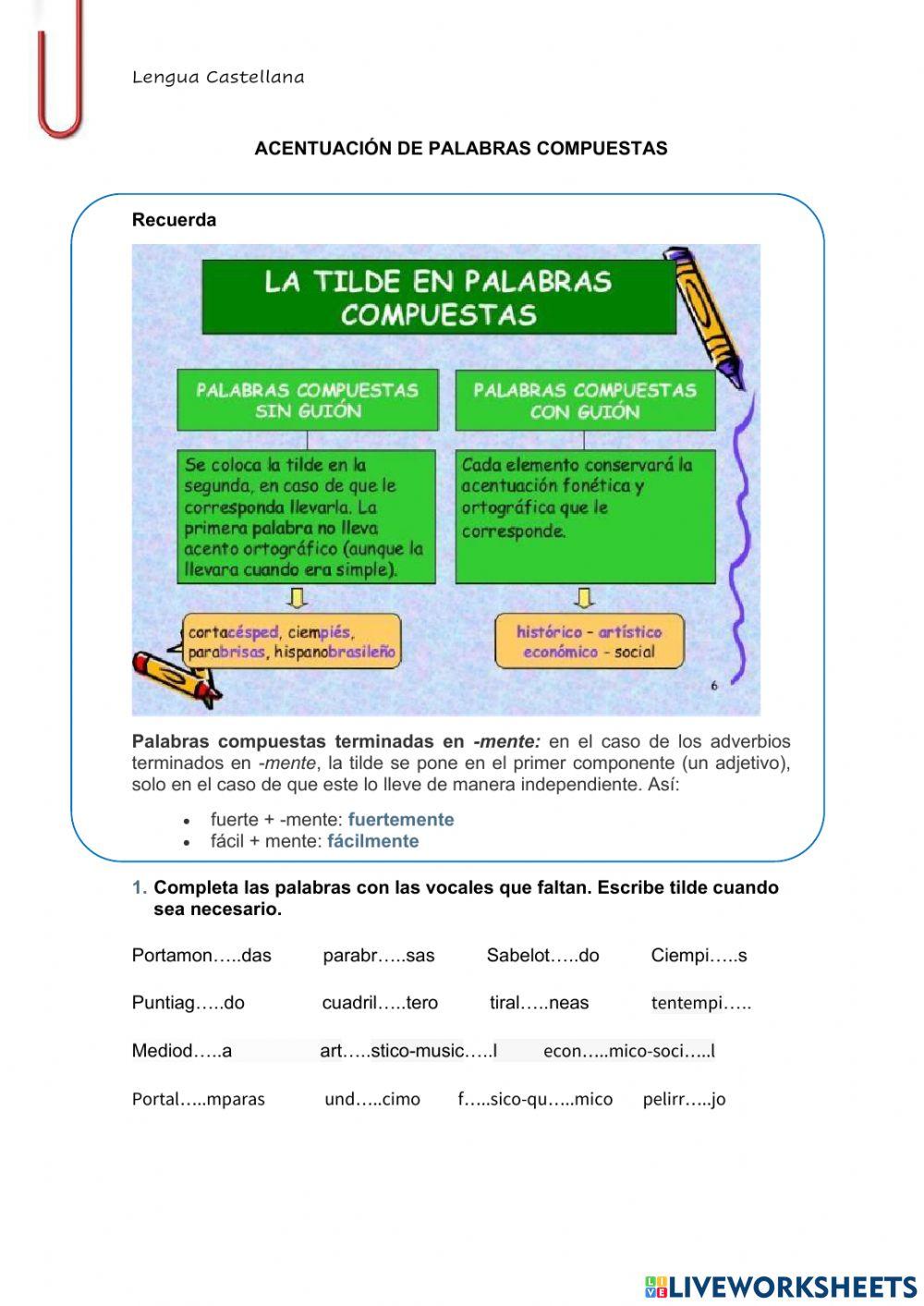 Acentuación Palabras Compuestas