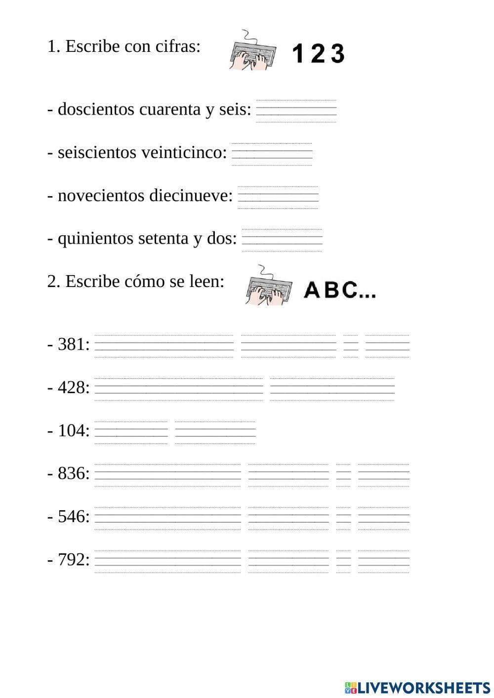 Números de 3 cifras.