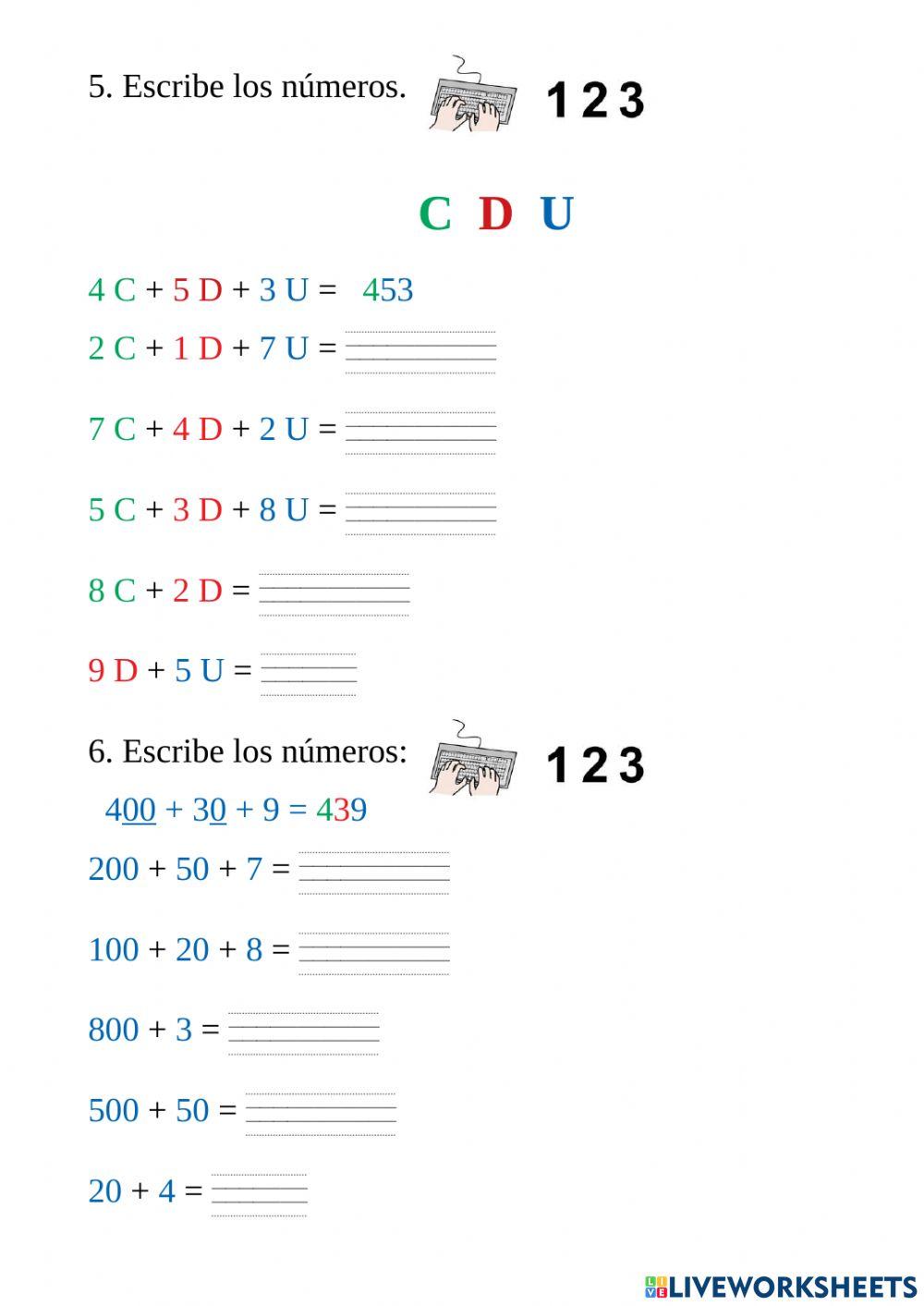 Números de 3 cifras.