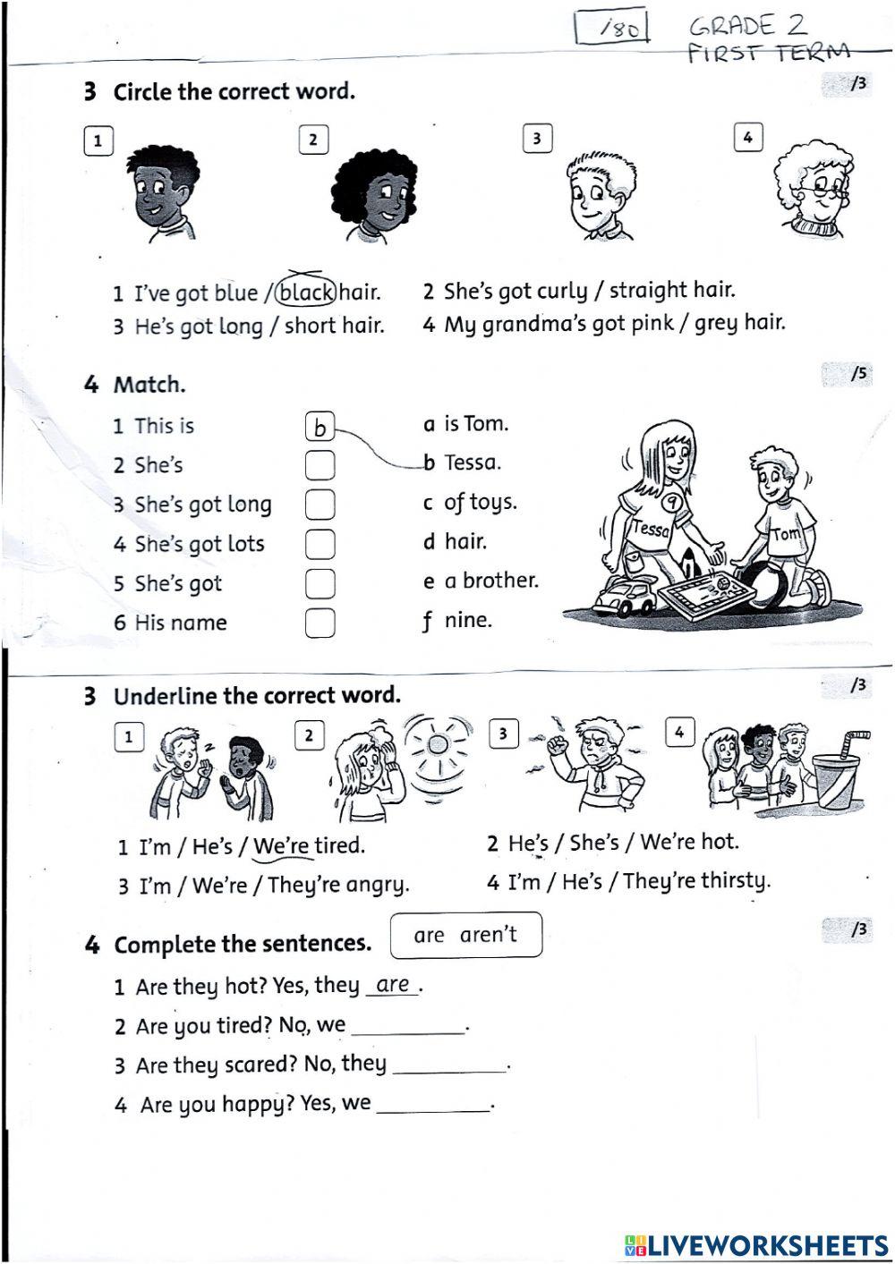GRADE 2 FIRST TERM EXAM