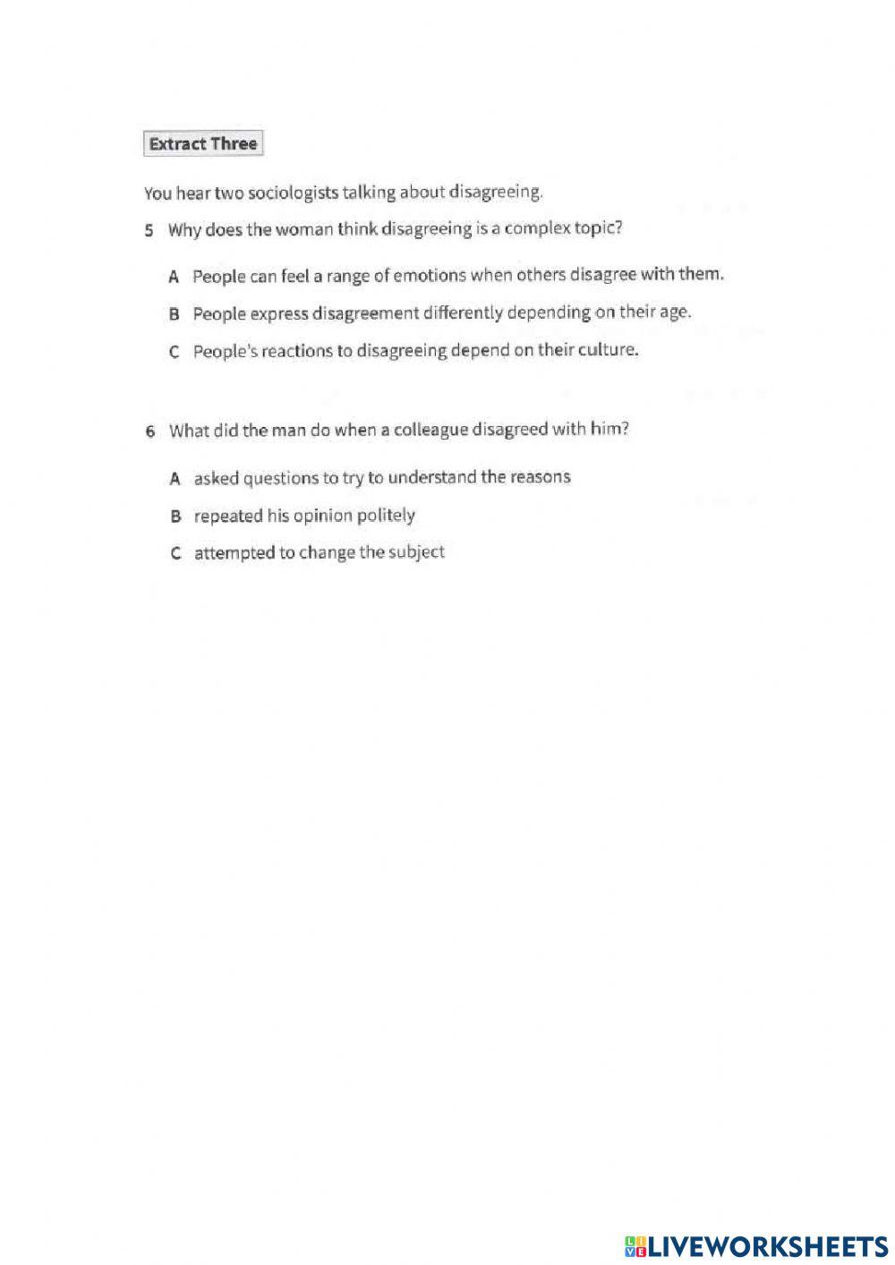 CAE LISTENING Part 1