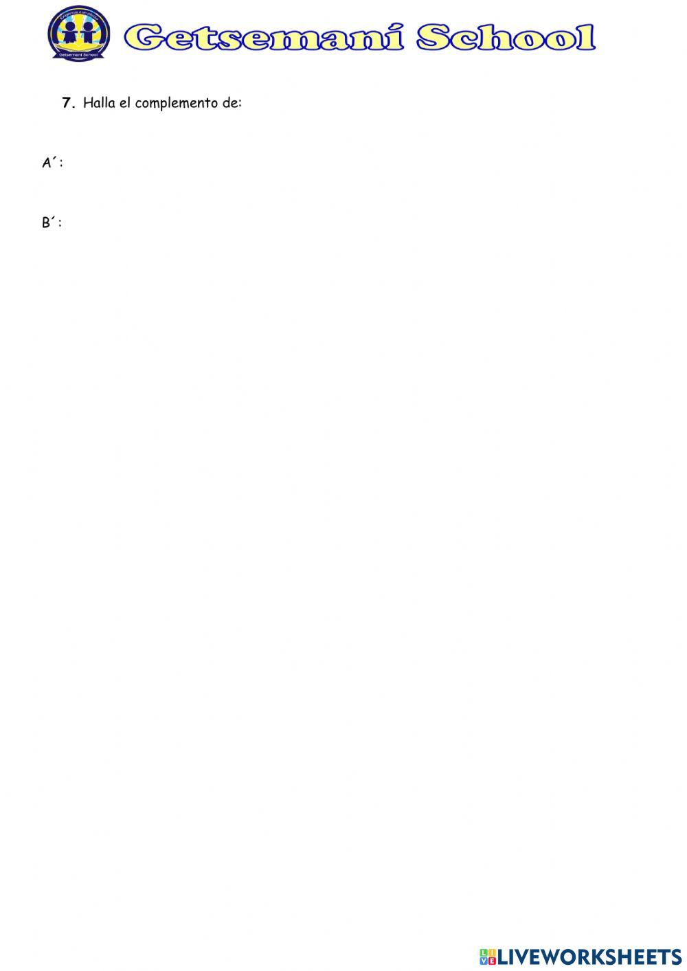 Evaluación Conjuntos- Grado Quinto