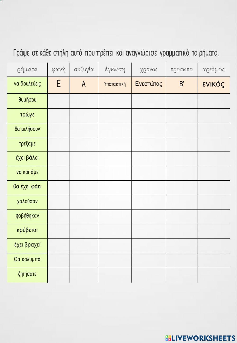 Αναγνώριση Ρημάτων