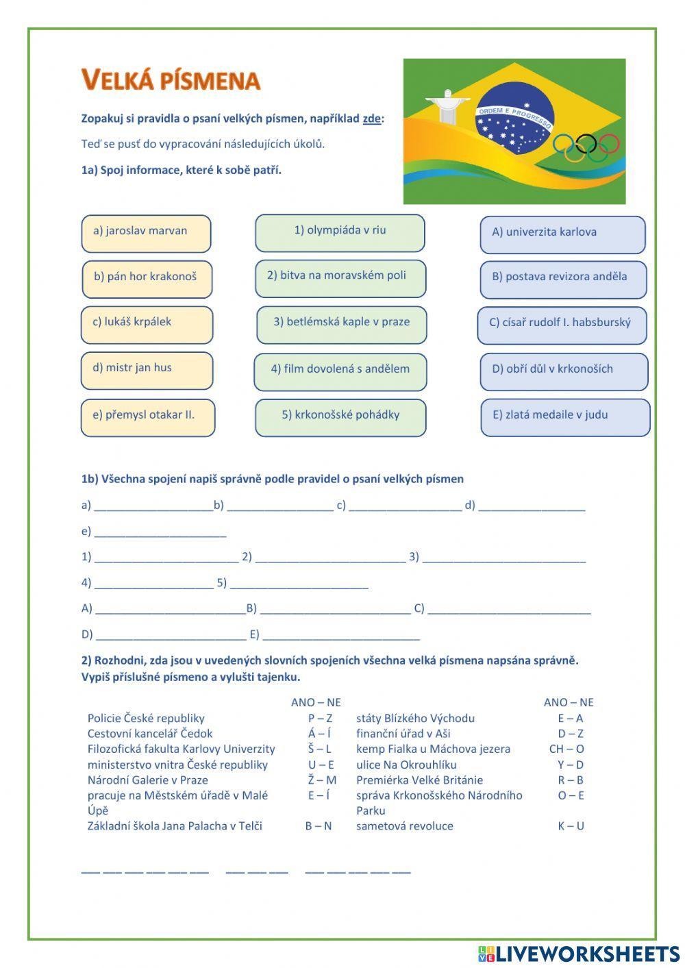 Velká písmena pro 9. ročník