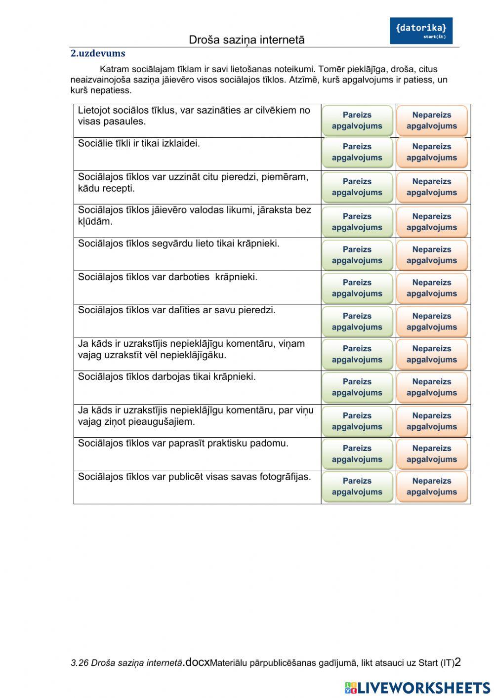 Droša saziņa internetā