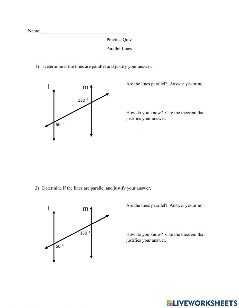 Proving Lines are Parallel