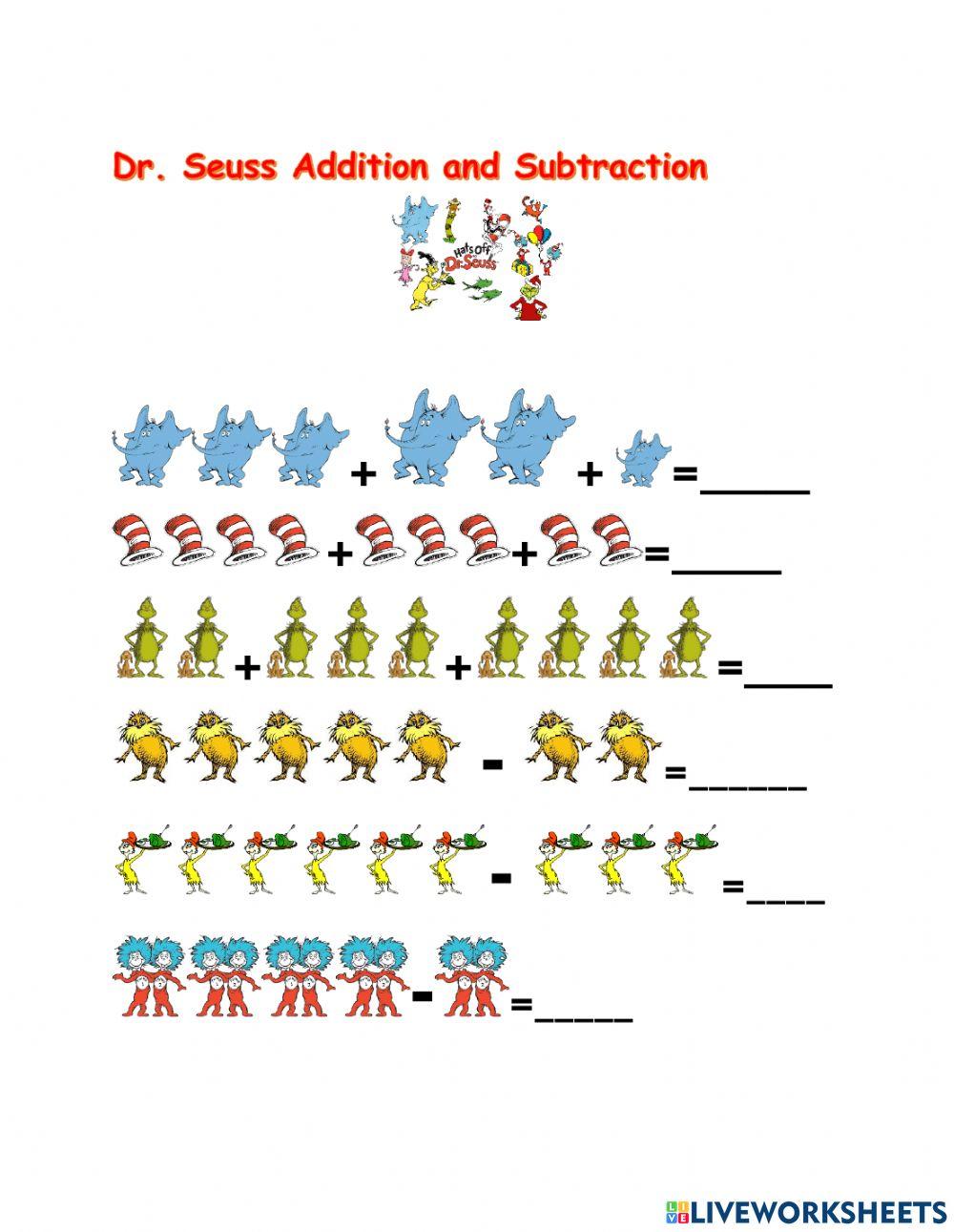 Dr. Seuss addition and subtraction