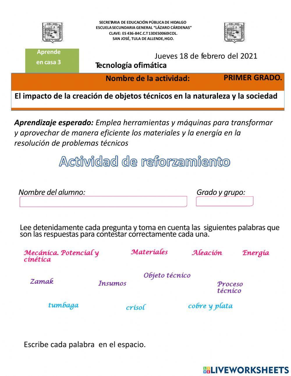 Actividad Tecnologia 1 Profr. Martin