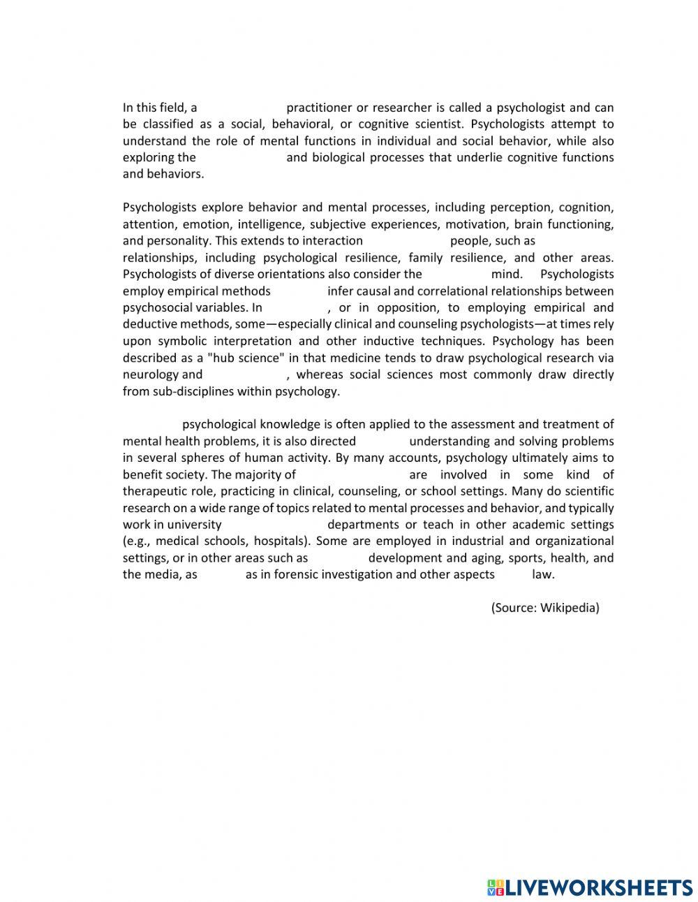 Review Fdbk01 Psychology