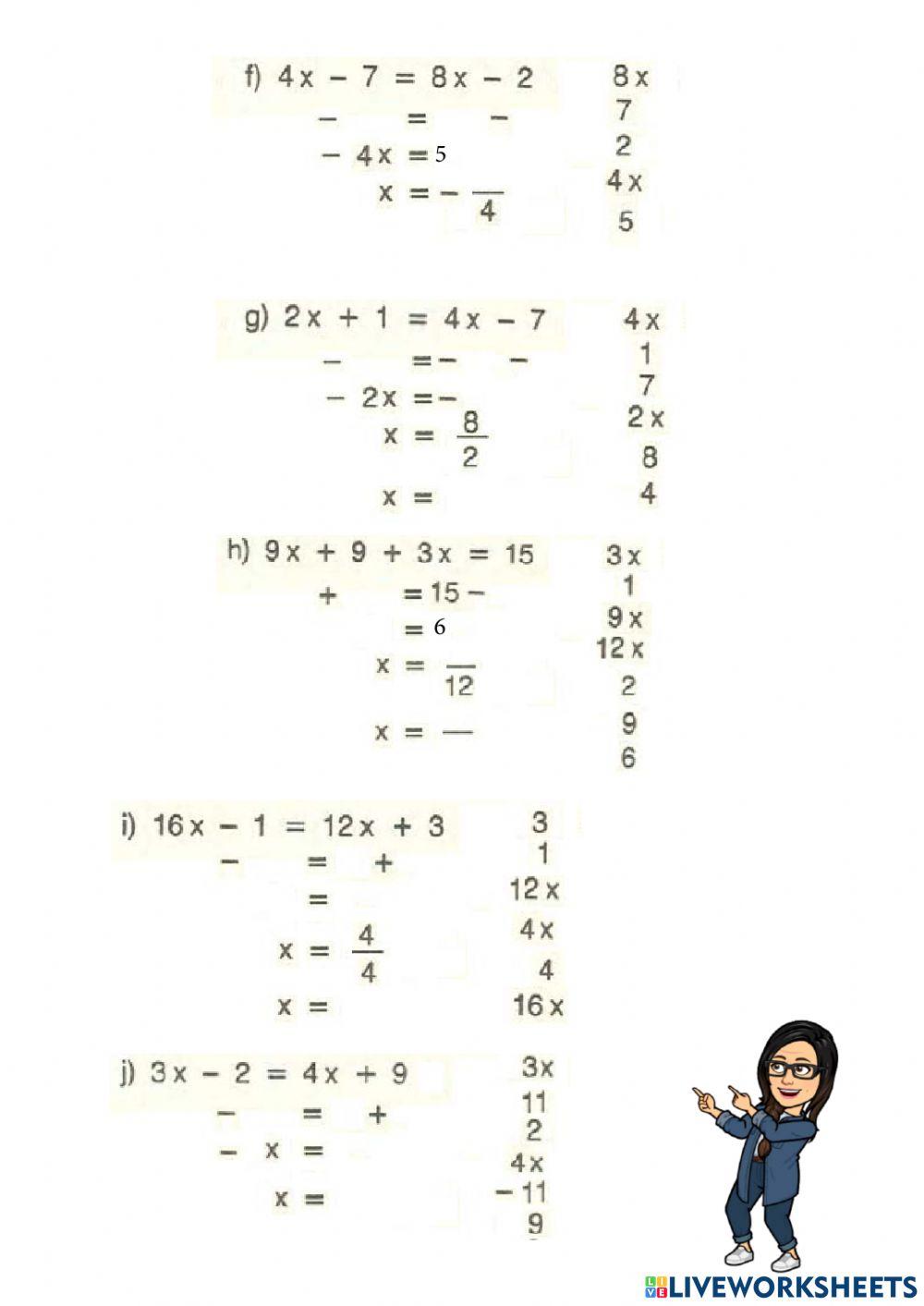 Mat aplicada a Quimica eq 1 grau