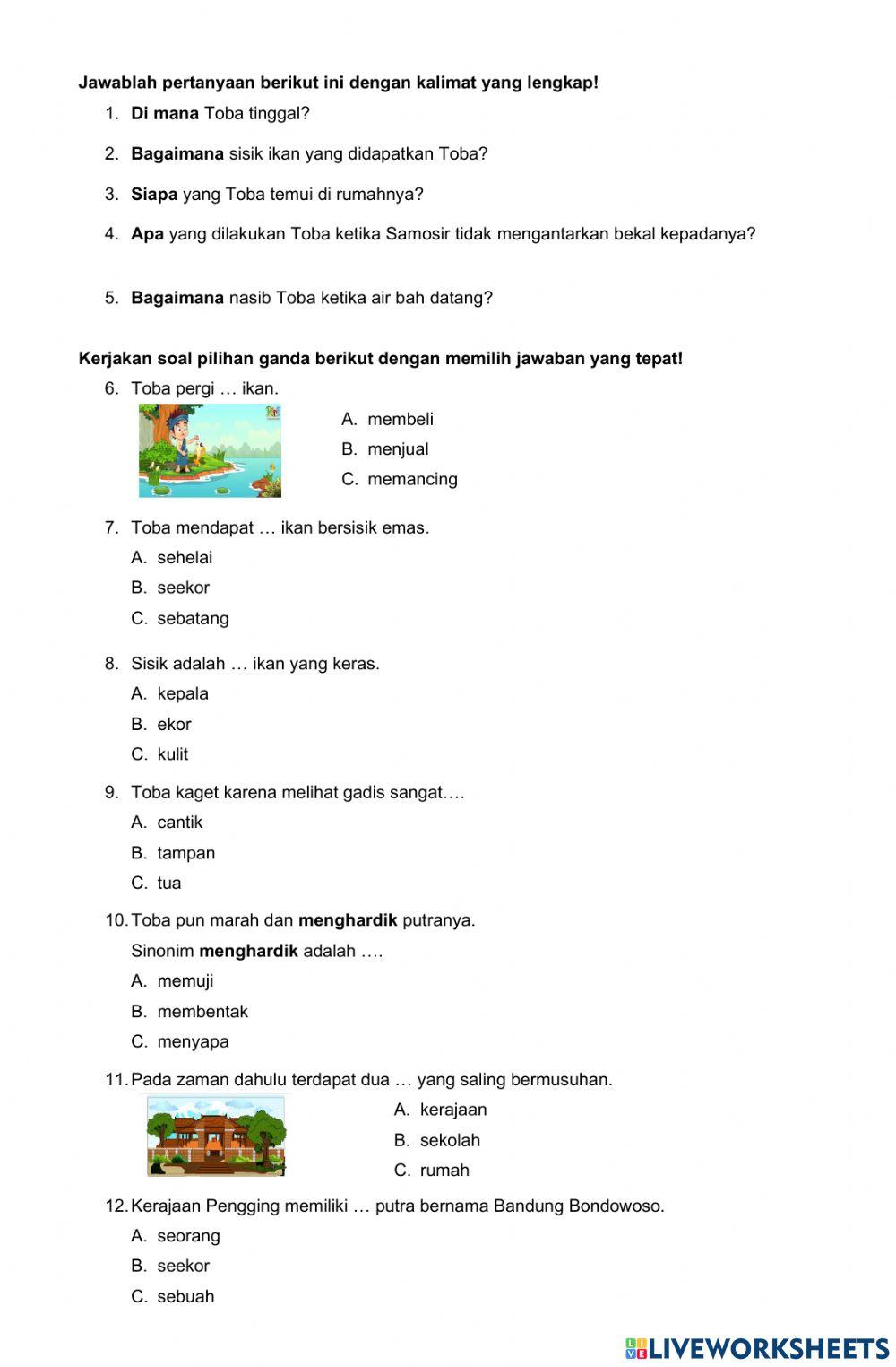 Ulangan Bahasa 2B sem 1