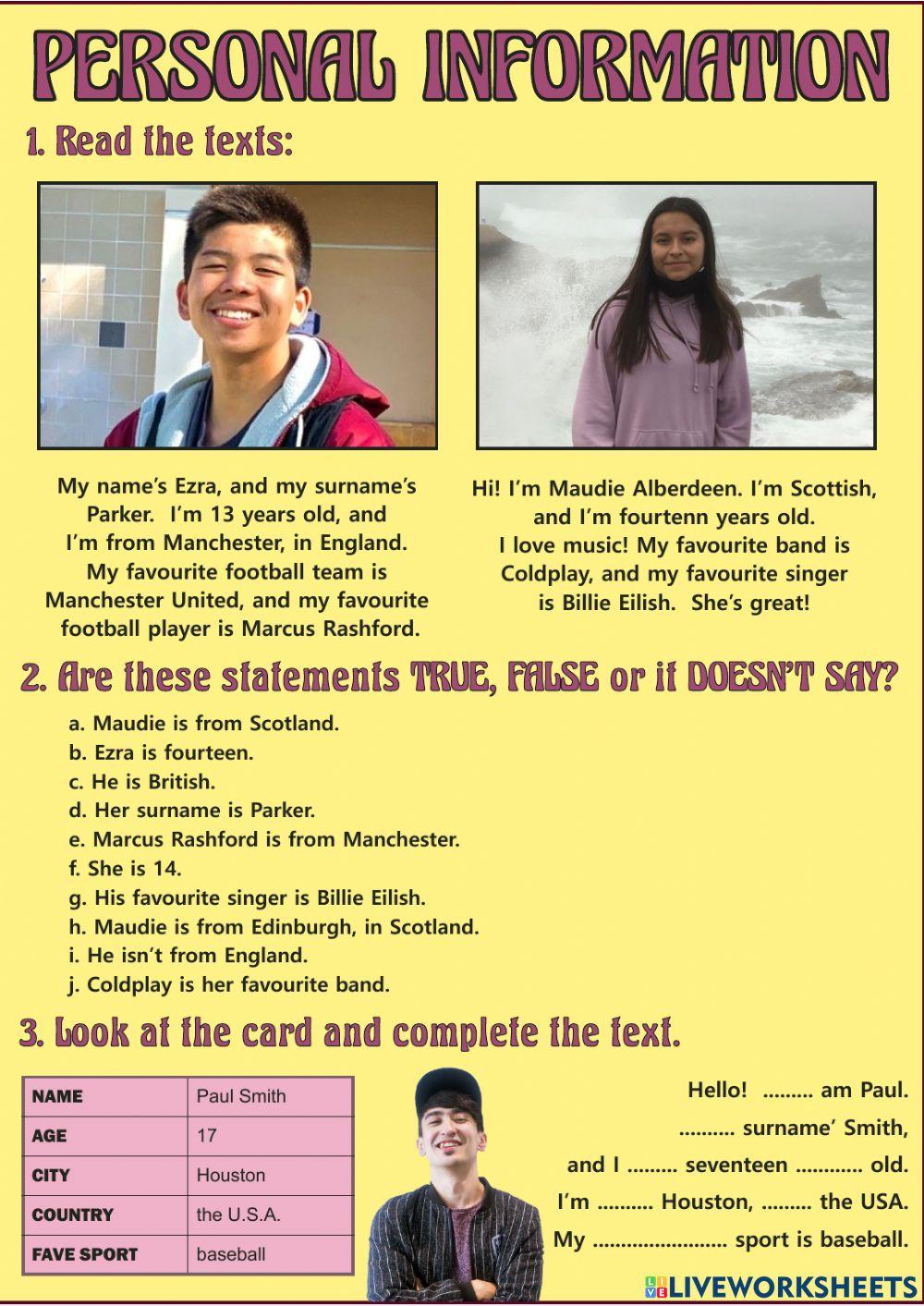 Personal information