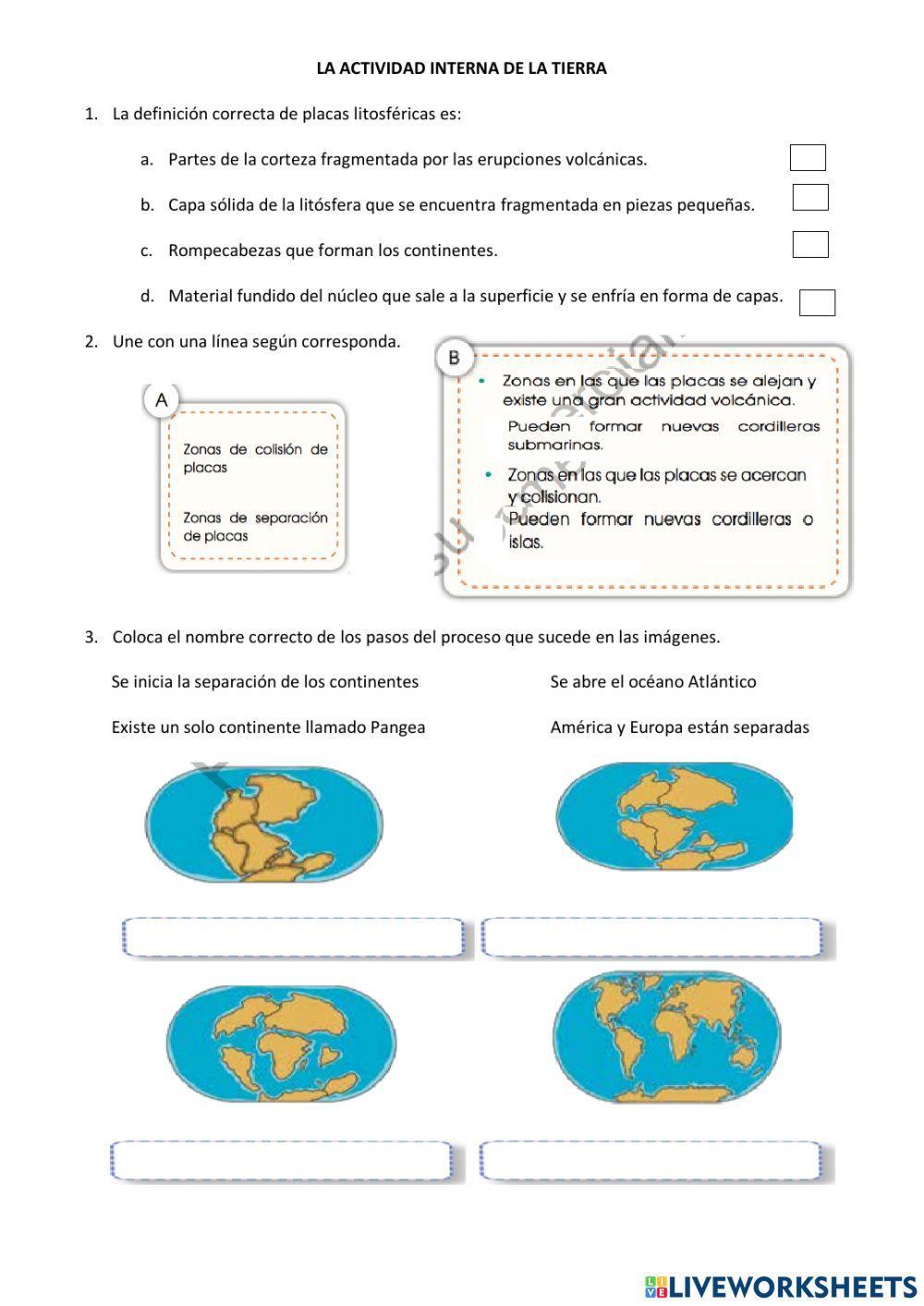 La actividad interna de la tierra
