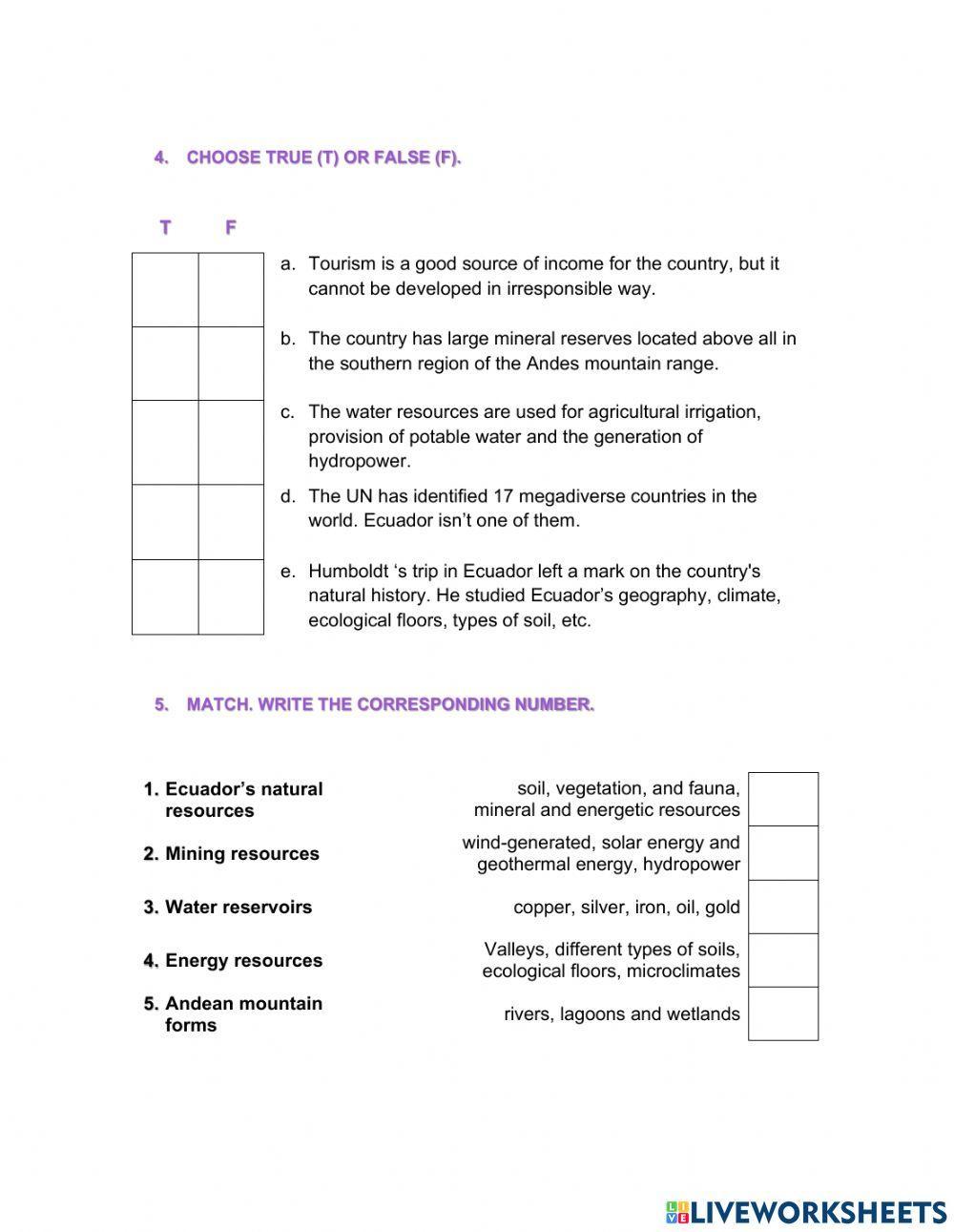Topic 17: Ecuador's Natural Resources