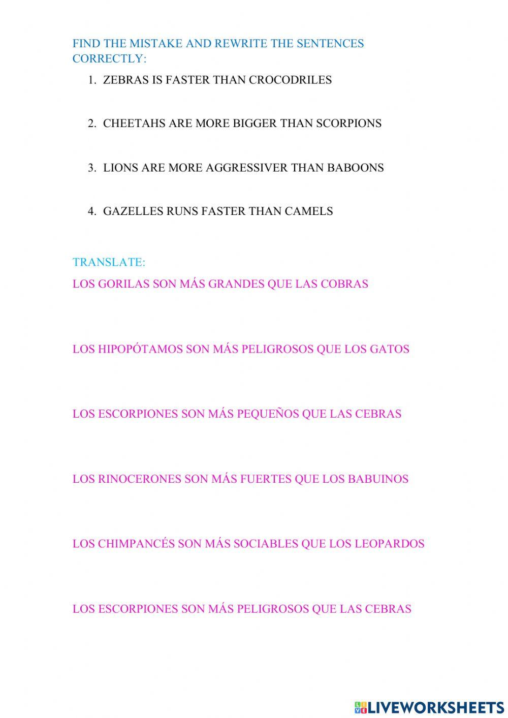 Comparative adjectives