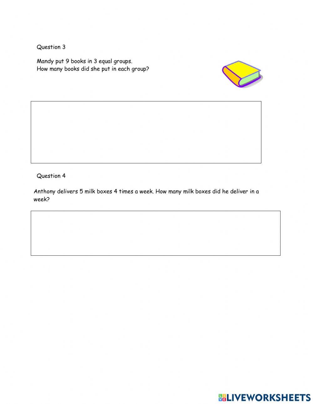 Word Problem Multiplication and Division