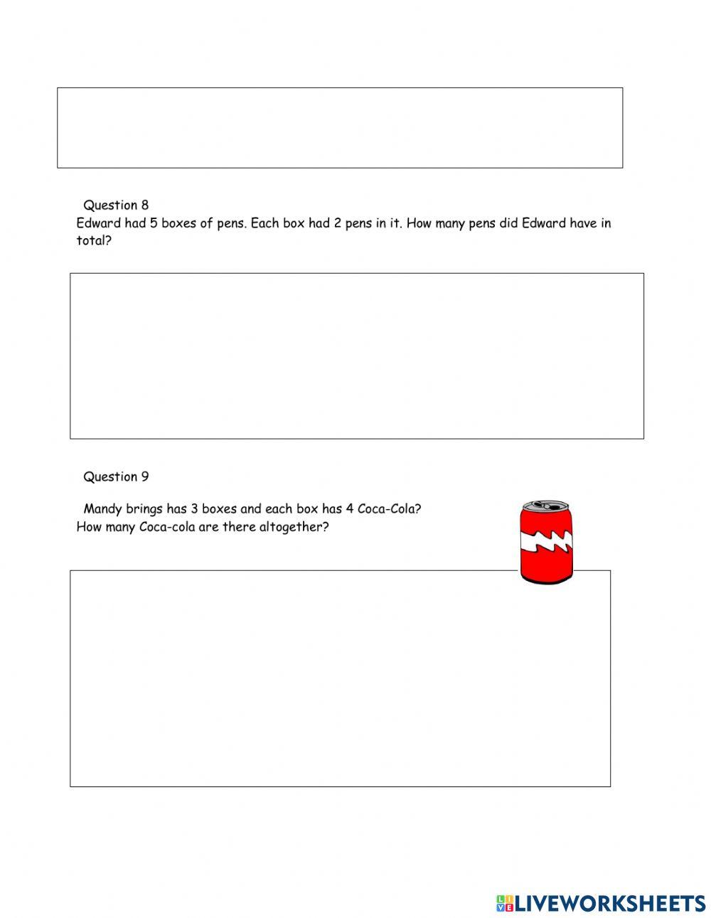 Word Problem Multiplication and Division