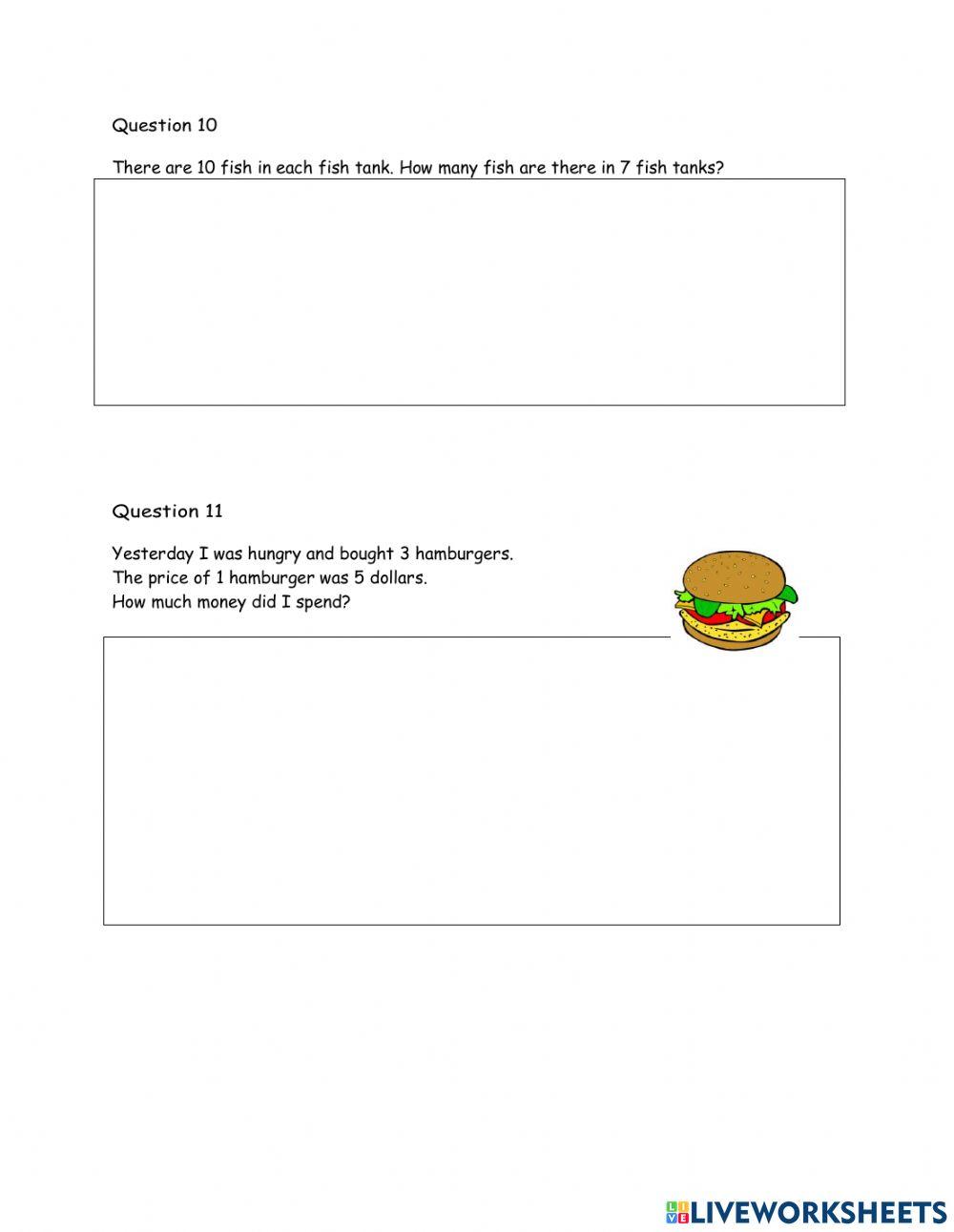 Word Problem Multiplication and Division
