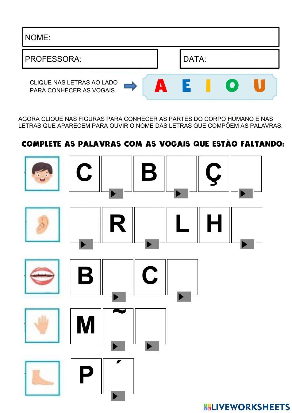 Partes do Corpo Partes do Corpo
