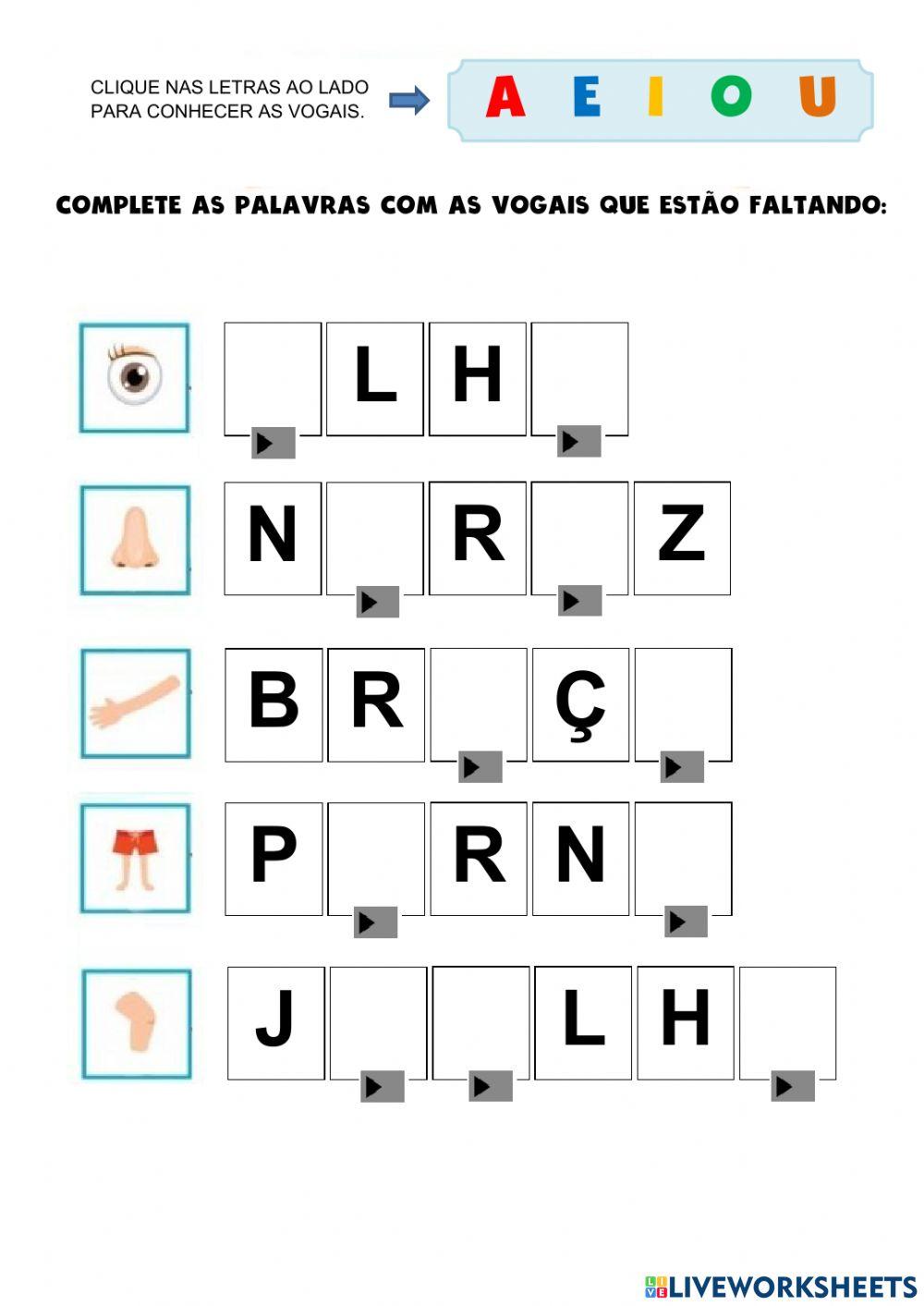 Partes do Corpo Partes do Corpo